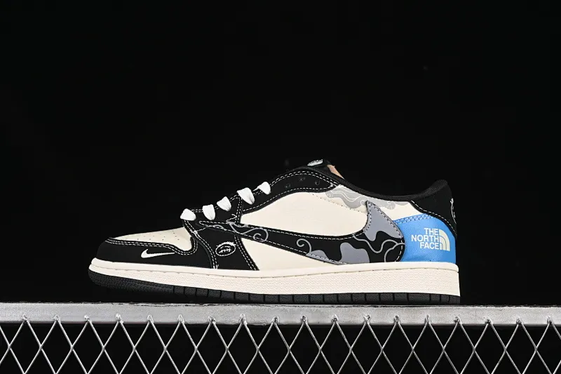 All categories Air Jordan Jordan series basketball shoes Air Jordan 1 Low High-end customized low-top sneakers Travis Scott x Fragment Design x Air Jordan 1 Low OG SP AJ1 North Face co-branded Xiangyun blue and black low-top cultural casual sneakers XS2024-052